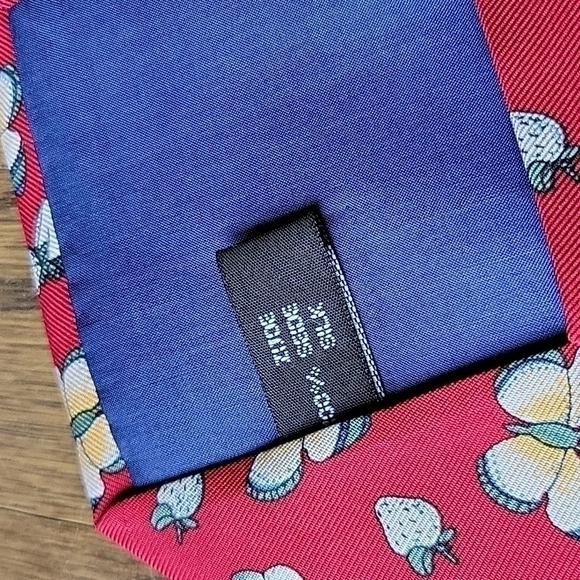 Leidenfalter 100% silk Repp berry lady bug clover blue red unisex necktie - Picture 6 of 12